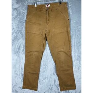 Best Made Co Mens 36x34 Double Knee Carpenter Pants Brown B2169 Canvas Workwear
